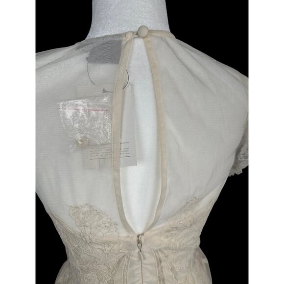 New ASOS Design‎ Formal Cocktail Midi Dress Size 4 Ivory Embroidered Floral - Picture 11 of 15